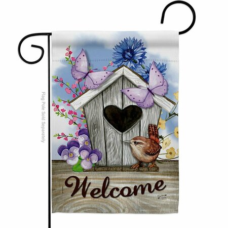 PATIO TRASERO Sweet Bird House Animals 13 x 18.5 in. Double-Sided Vertical Garden Flags for Decoration Banner PA3905218